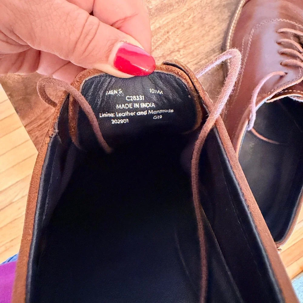Cole Haan Brown Leather Cap Toe Oxford Rugged Sole Dress Shoes Mens 10.5D Preppy